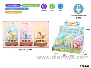 Voice-activated Single Bird Cage with light