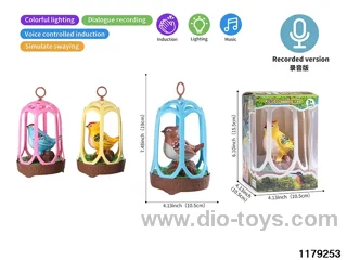 Voice-activated Single Bird Cage with light