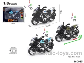 1:8 Alloy pull back car with lighted sound effects