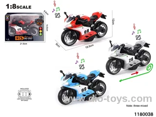 1:8 Alloy pull back car with lighted sound effects