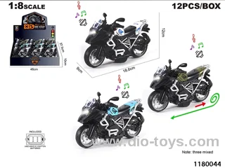 1:8 Alloy pull back car with lighted sound effects
