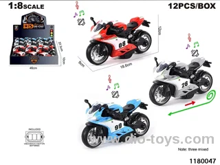 1:8 Alloy pull back car with lighted sound effects