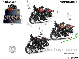 1:8 Alloy pull back car with lighted sound effects