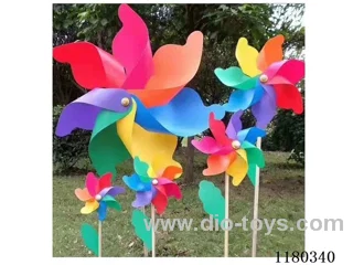 Colorful Wooden Pole Windmill