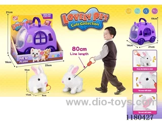 Leash Plush Electric Rabbit+Cage-Display Box Set