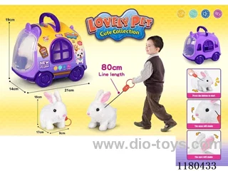 Leash Plush Electric Rabbit+Cage-Wrap Set
