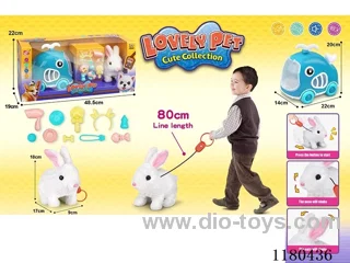 Leash Plush Electric Rabbit+Whale Cage-Window Box Set 12PCS