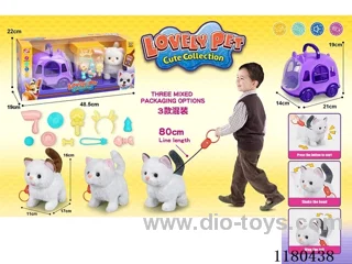 Leash Plush Electric Cat+Cage-Window Box Set 12PCS