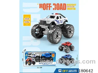Bigfoot inertia pickup truck police car