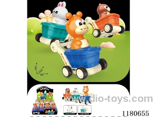 Press and slide shopping cart bear toy 12pcs/box