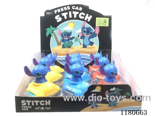 Press and slide cartoon Stitch toy car 9PCS / box