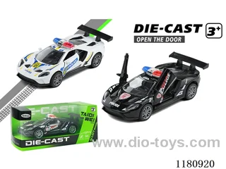 12CM Open door Ford alloy police car pull back