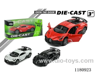 12CM Open door Bugatti Supercar alloy car pull back