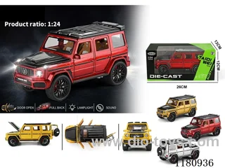1:24 Babos 6 door light music pull back alloy car