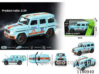 1:24 Mercedes-Benz Big G 6 door light music pull back alloy car