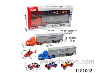 Sound and light inertia container truck with 1AB airplane +3 taxiing beach motorcycle