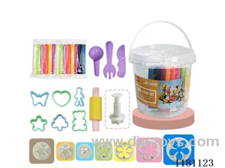 Colorful clay set / 5 mixed / large bucket / color random.