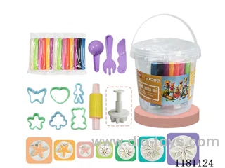 Colorful clay set / 5 mixed / large bucket / color random.
