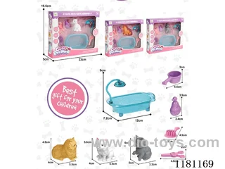 Soft rubber cat bath set