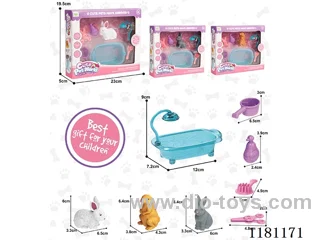 Soft rubber rabbit bath set
