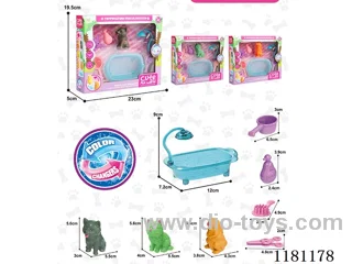 Soft rubber color-changing pet bath set
