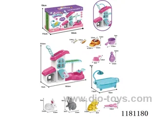 Soft glue pet villa set