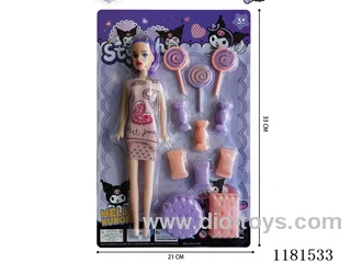 Kulomi Food set +11 "bare Barbie