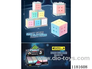 Acrylic display case for 3-step Rubik's Cube with macaroon color.