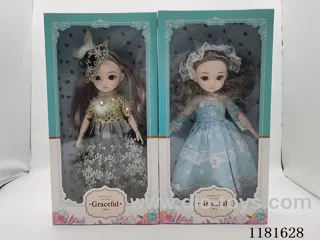 12 inch 14 joints 3D eyes doll 2 mixed