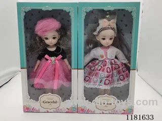 12 inch 14 joints 3D eyes doll 2 mixed