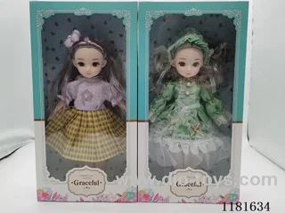 12 inch 14 joints 3D eyes doll 2 mixed