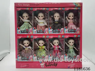 6 inch 3D eyes 12 joints doll 8 mixed