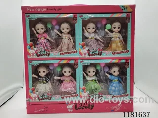 6 inch 3D eyes 12 joints doll 8 mixed