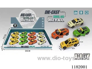12PCS 1:64 double open door alloy pull back cab