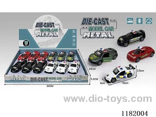 12PCS 1:43 Dual Opening door Alloy Pull Back Police Car