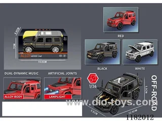 1:36 4-door Openable alloy pull back Big G car model