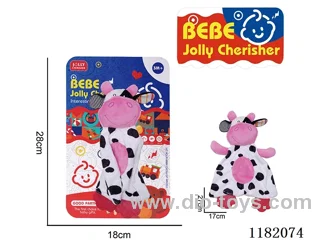 Plush Baby Soothing Toys - Cow Teether Hand Scratching Wipes