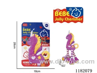 Plush Baby Soothing Toys-Purple Unicorn Rattle Pendant