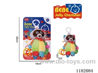 Baby plush soothing toys - Raccoon wind chime bed hooks