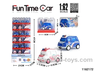 1:62 Alloy pull back car W L/M