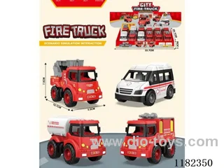 pull back city fire department fire truck (12PCS)