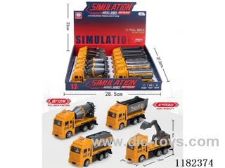 4 models pull back engineering car 12PCS (appearance of the whole environmental protection material)