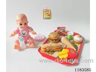 14” Drinking and Peeing Doll with IC with Burger Set