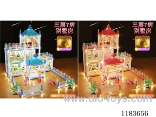 7 Room Lighted Villa-Doll*3