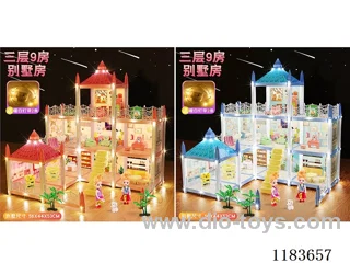 9 Room Lighted Villa-Doll*3
