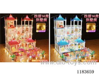 14 Room Lighted Villa-Doll*4