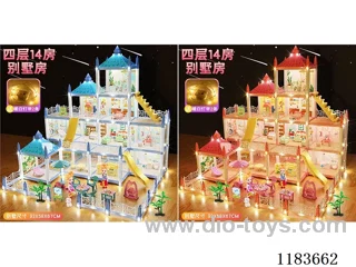 14 Room Lighted Villa-Doll*4
