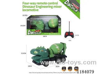 4ch Dinosaur rc engineering concrete mixing locomotive