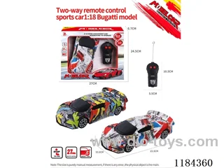 1:18 2ch rc Bugatti sports car model graffiti model