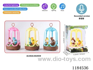 Voice-activated Double Birdcage (Conversation Recording, Voice-activated, Motorized, Lights, 3 English Songs)